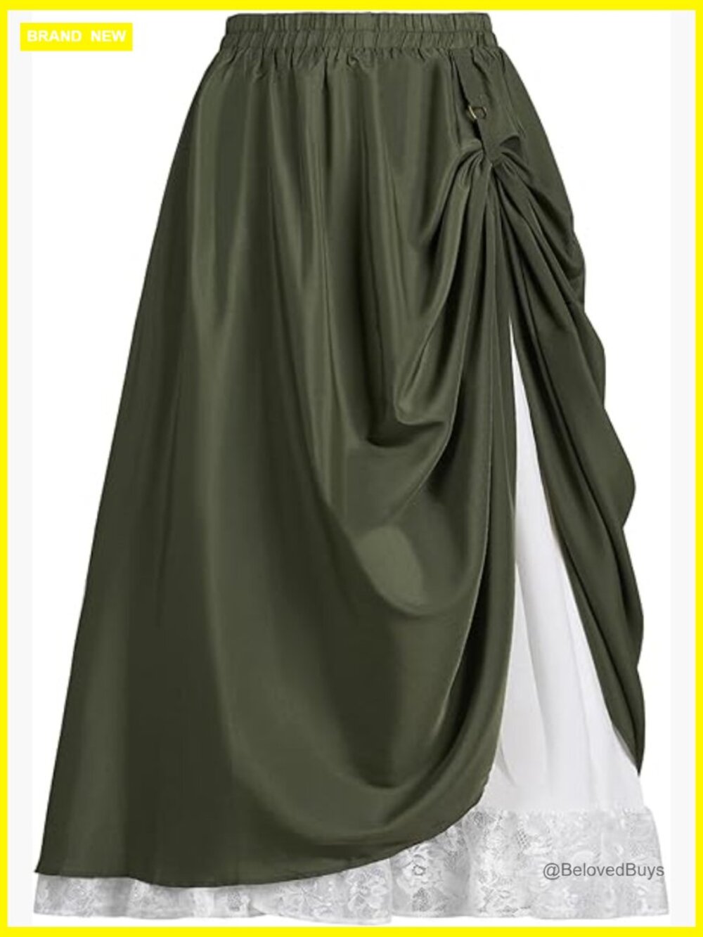 Medieval Pirate Maxi Skirt with Dual Layers and Pocket